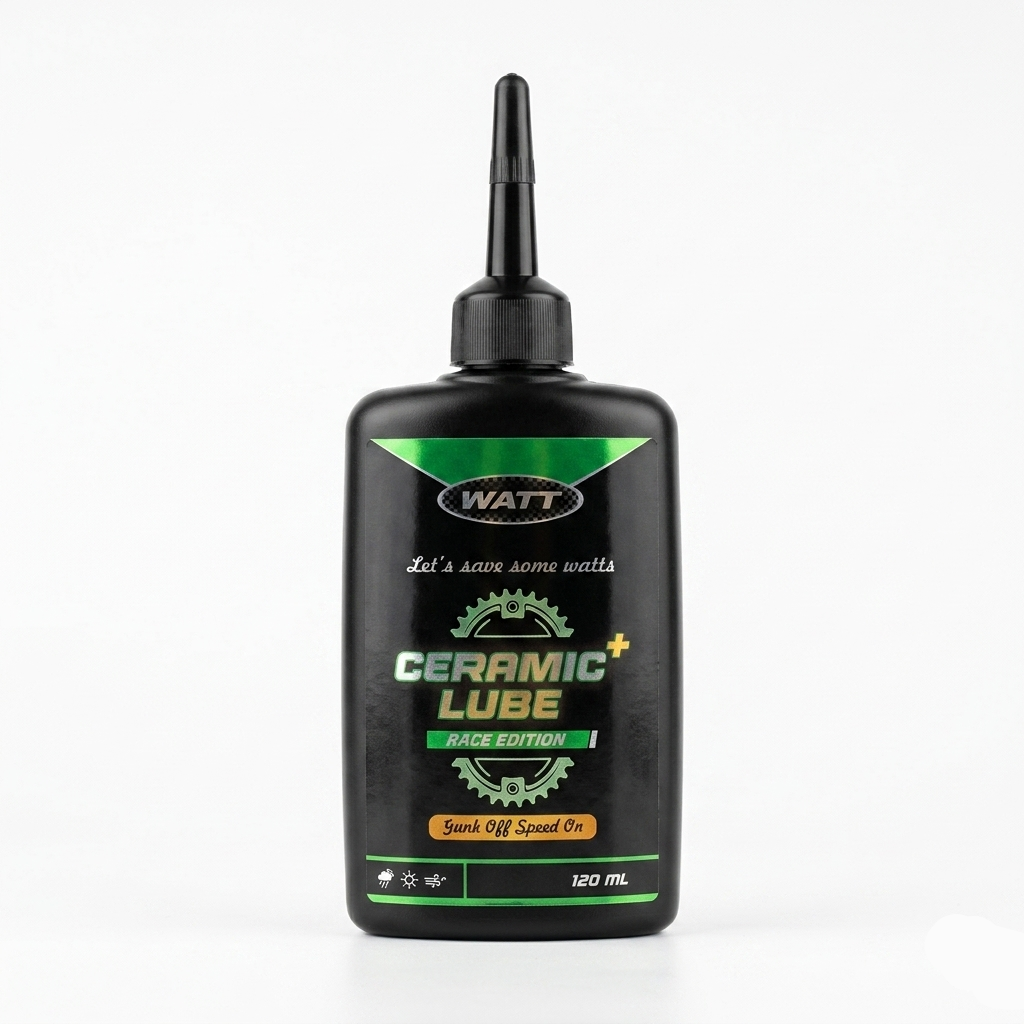 WATT Ceramic Plus Chain Lube Race Edition 120ml premium bicycle chain lubricant bottle